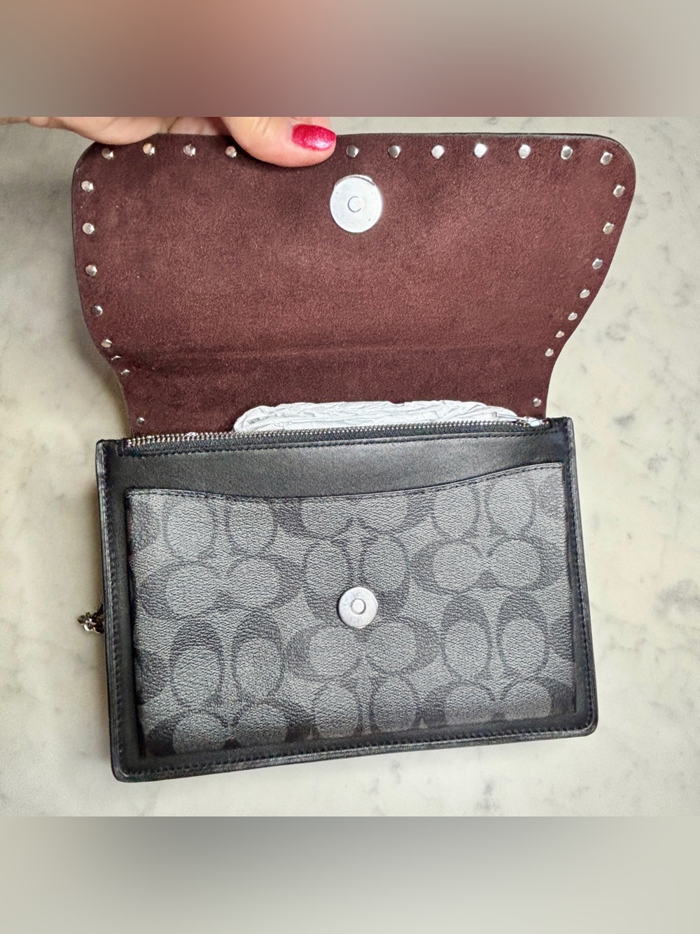 Coach Klare Crossbody In Signature Canvas With Rivets - Picture 4 of 16